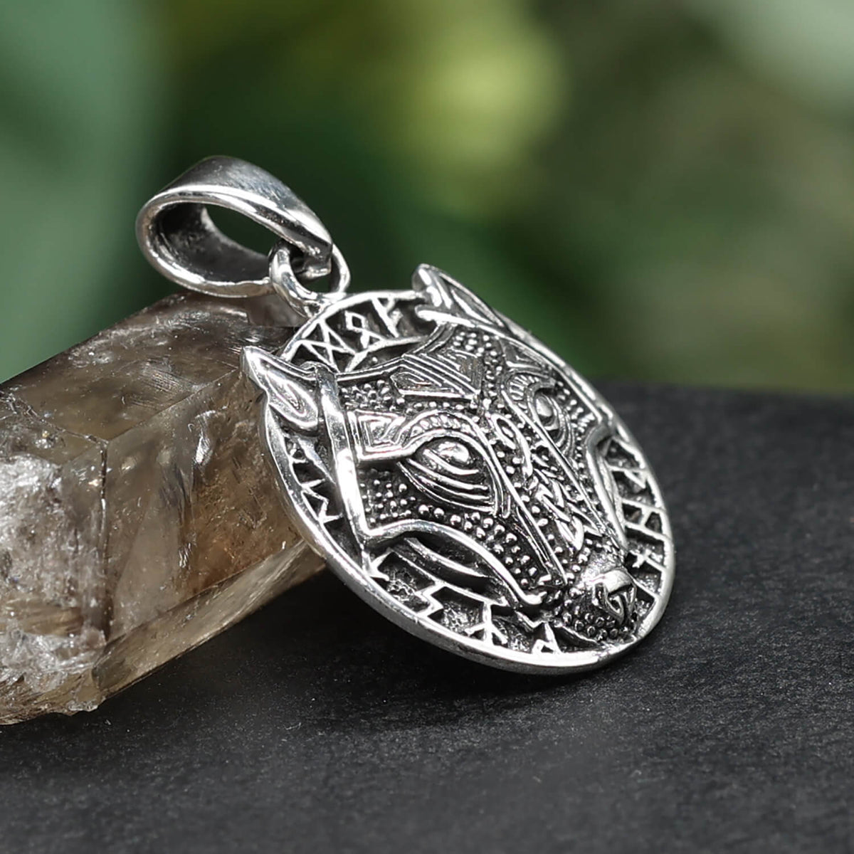 Fenris Silberschmuck für Halsketten Edler Wolf Kettenanhänger