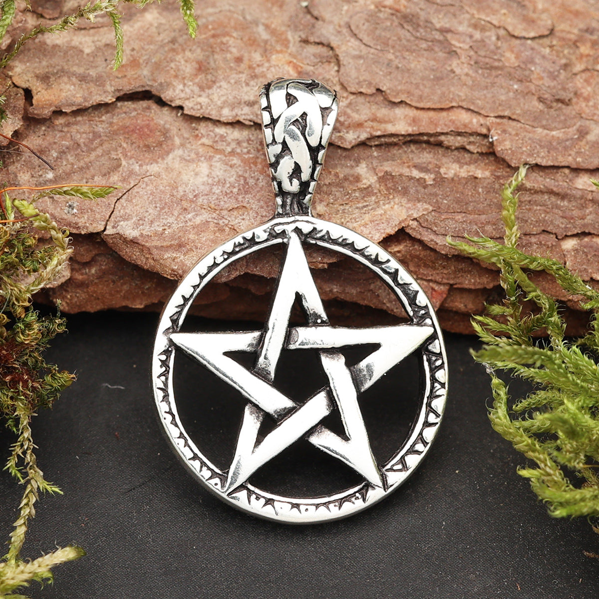 Pentagramm Silber Anhänger 925 Sterlingsilber massiver Silberschmuck