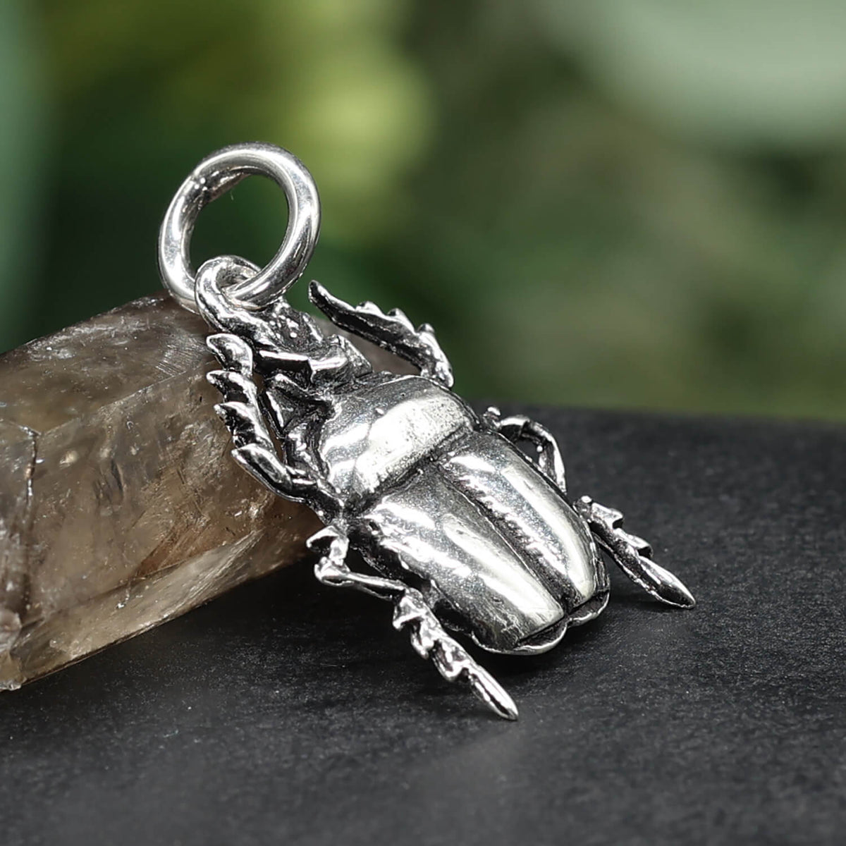 Scarabäus Silberschmuck für Halsketten Edler Kettenanhänger Glücksbringer