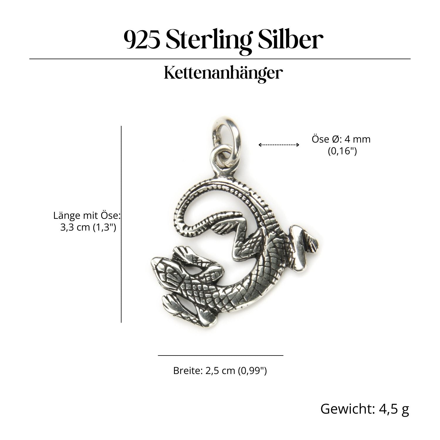 Gecko Schmuck Anhänger Echse Silberschmuck 925/000