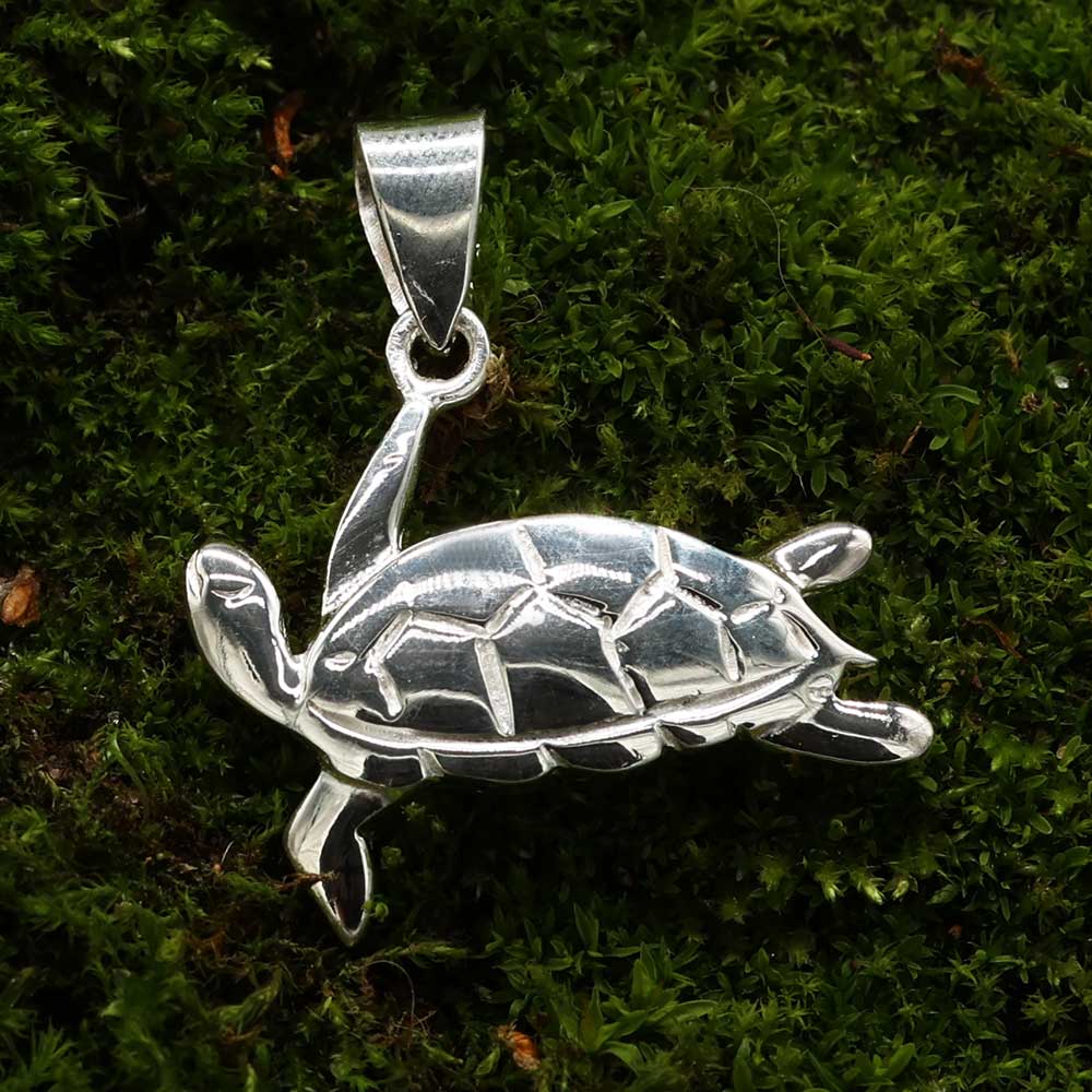 Schildkröte Anhänger Silber Schmuck kleiner Kettenanhänger 925 Silber