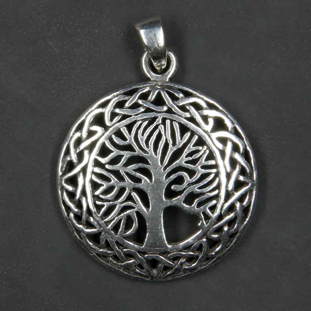 Kelten Lebensbaum Silber Anhänger 925 Sterlingsilber