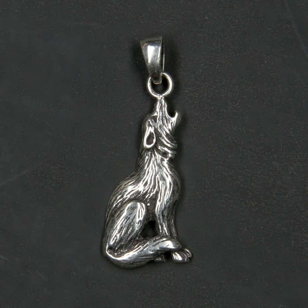Wolf Silber Anhänger 925 Sterlingsilber