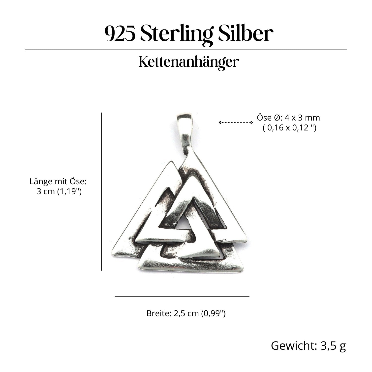 Wotans Knoten Anhänger 25 Silber Silberschmuck edel gearbeitet