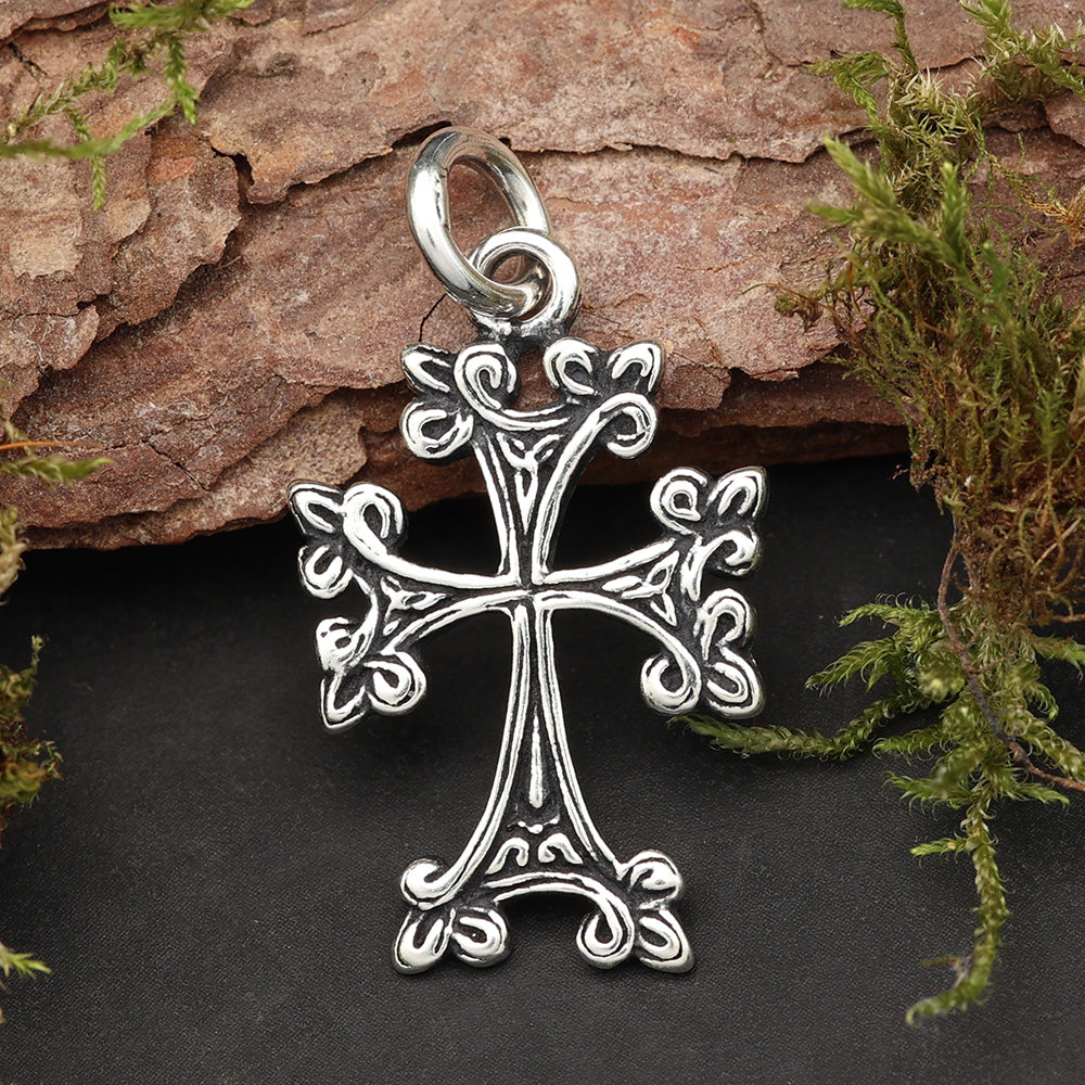 Keltisches Kreuz 925 Silber Kettenanhänger ausgefallener Silberschmuck