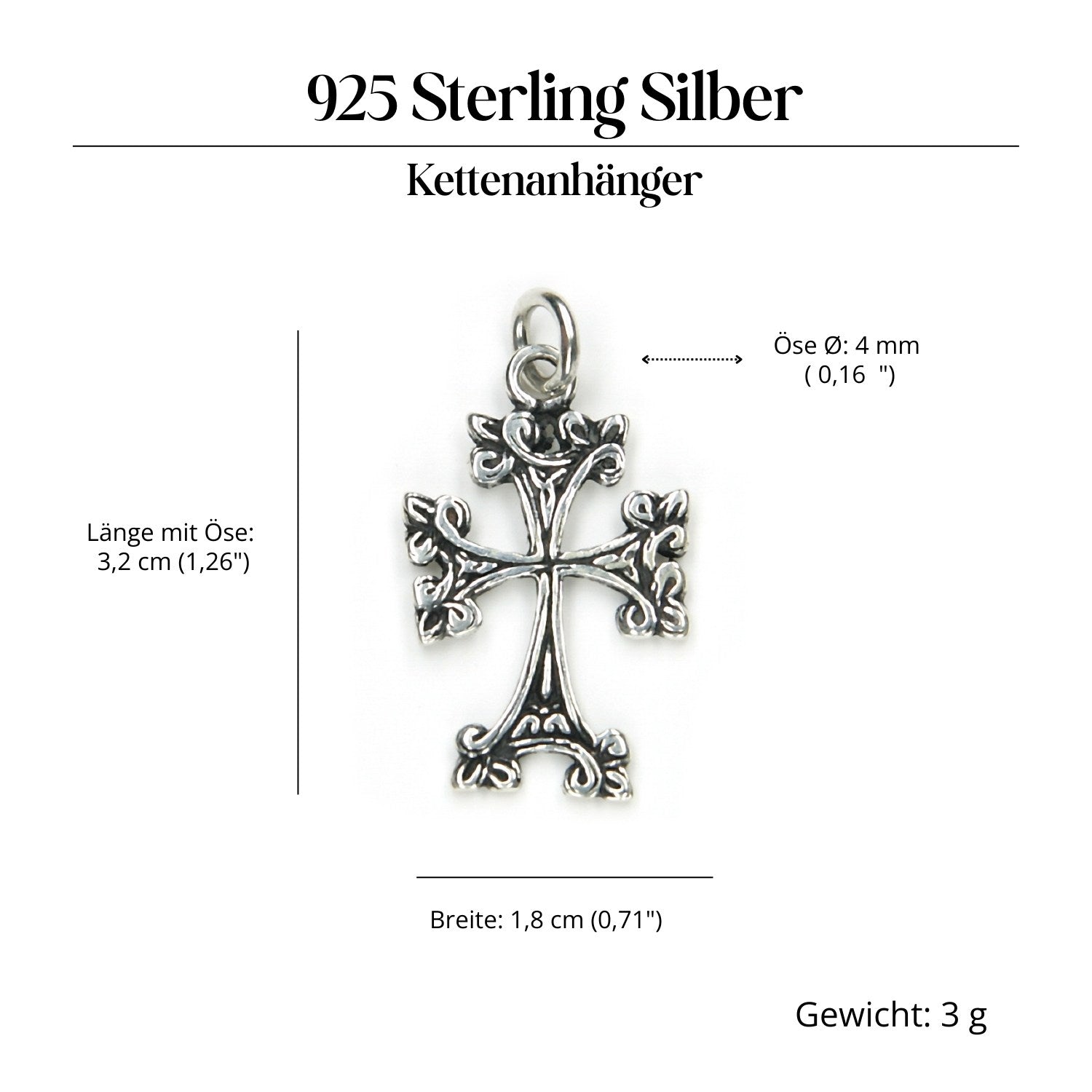 Keltenkreuz Anhänger 25 Silber Silberschmuck edel gearbeitet