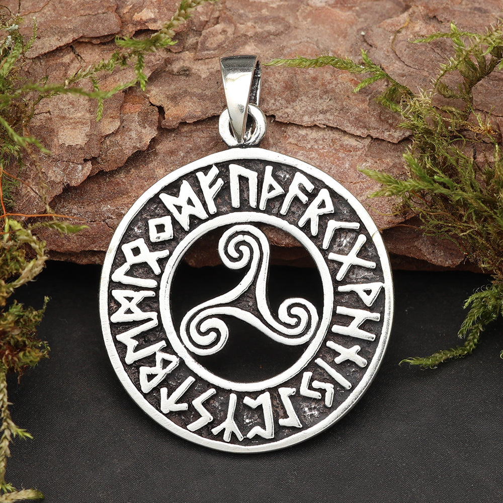 Triskele Runen 925 Silber Kettenanhänger ausgefallener Silberschmuck