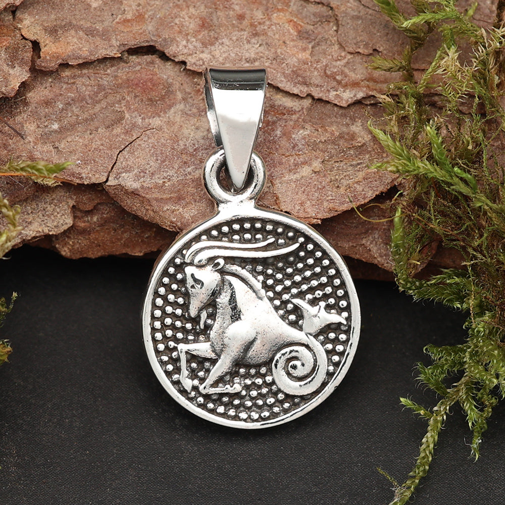 Steinbock Sternzeichen 925 Silberanhänger astrologischer Schmuck