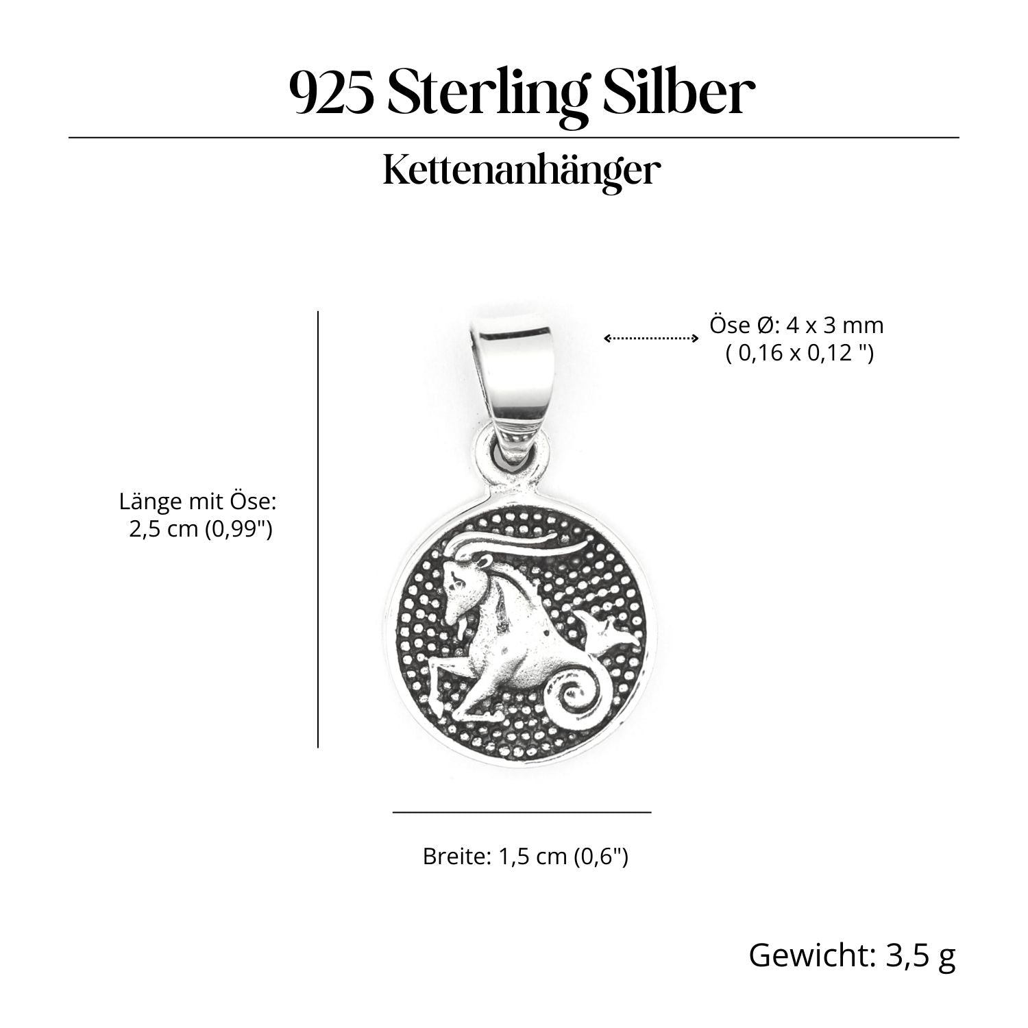 Sternzeichen Widder Silber 925 Anhänger edel eidseitig