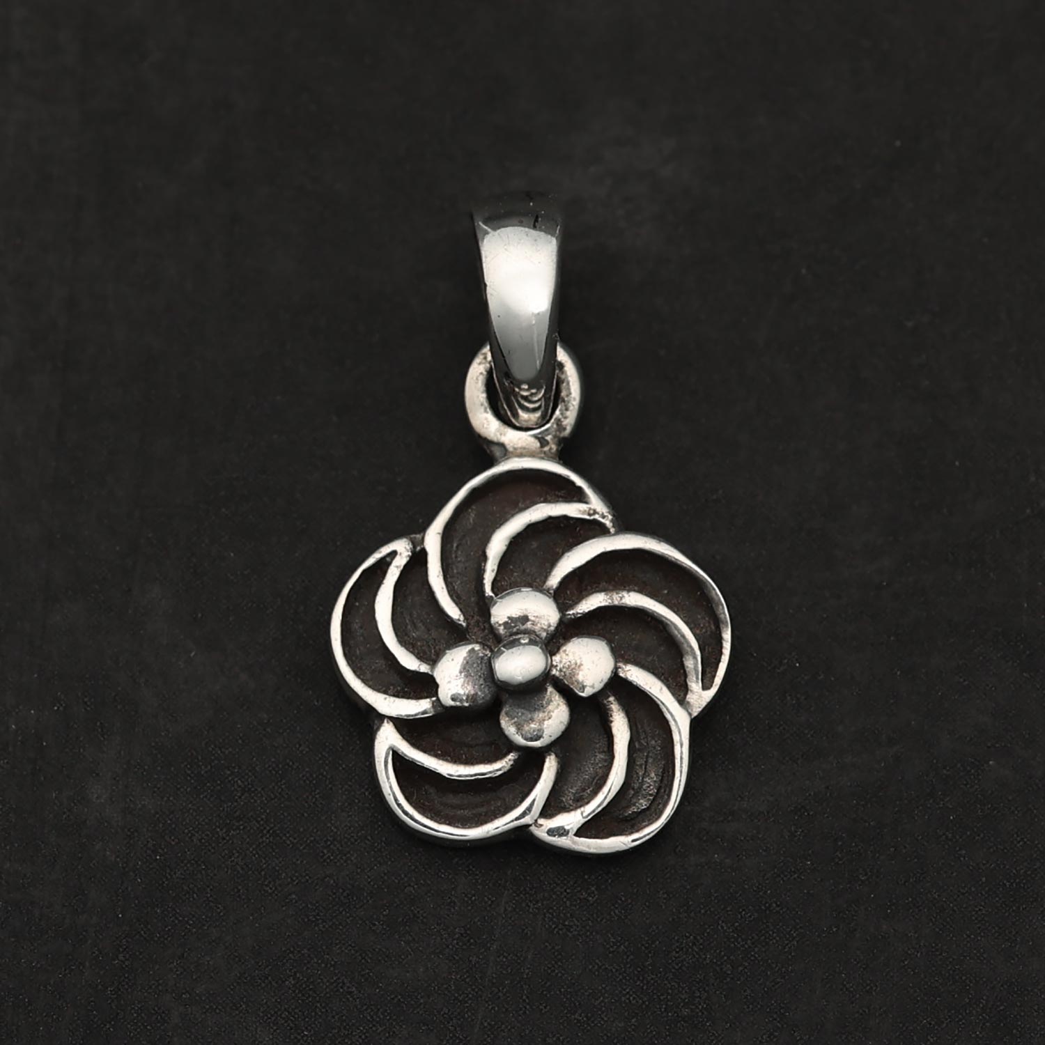 925 Sterlingsilber Blume Anhänger Kette