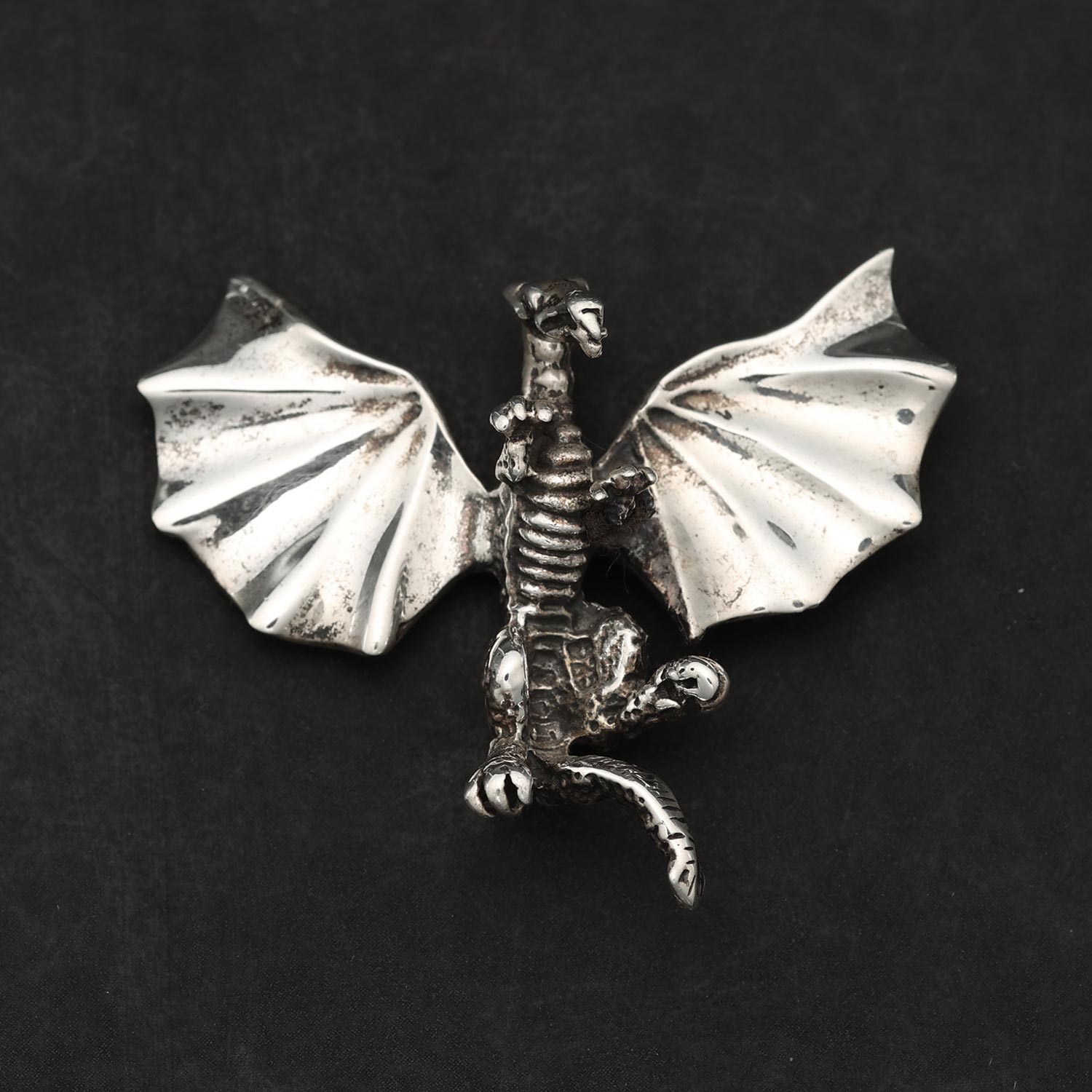 Sterlingsilber Anhänger Drache massiv Kette
