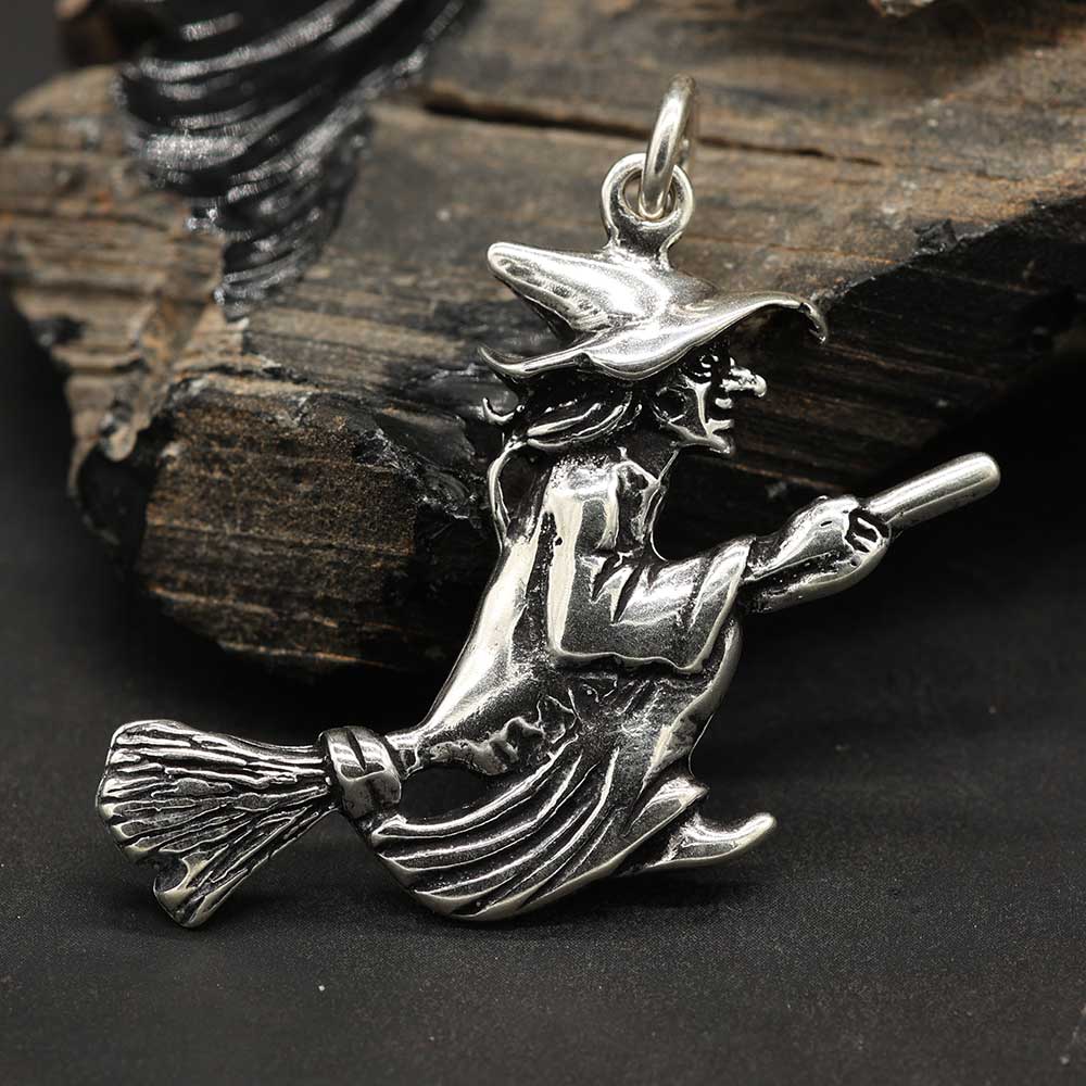 Hexe Anhänger Silber Larp Schmuck Kettenanhänger 925 Silber