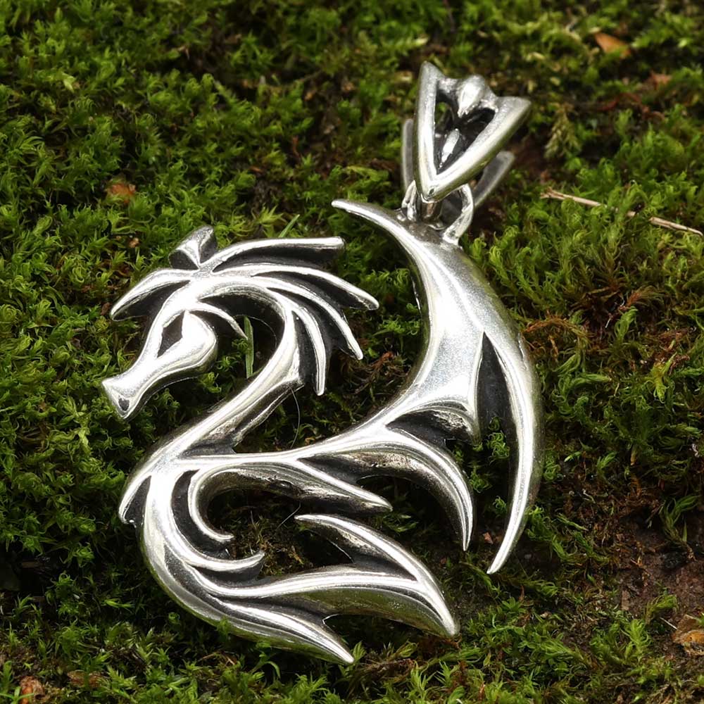 Drachen Anhänger Larp Fashion Silber Schmuck 925 ausgefallenes Design
