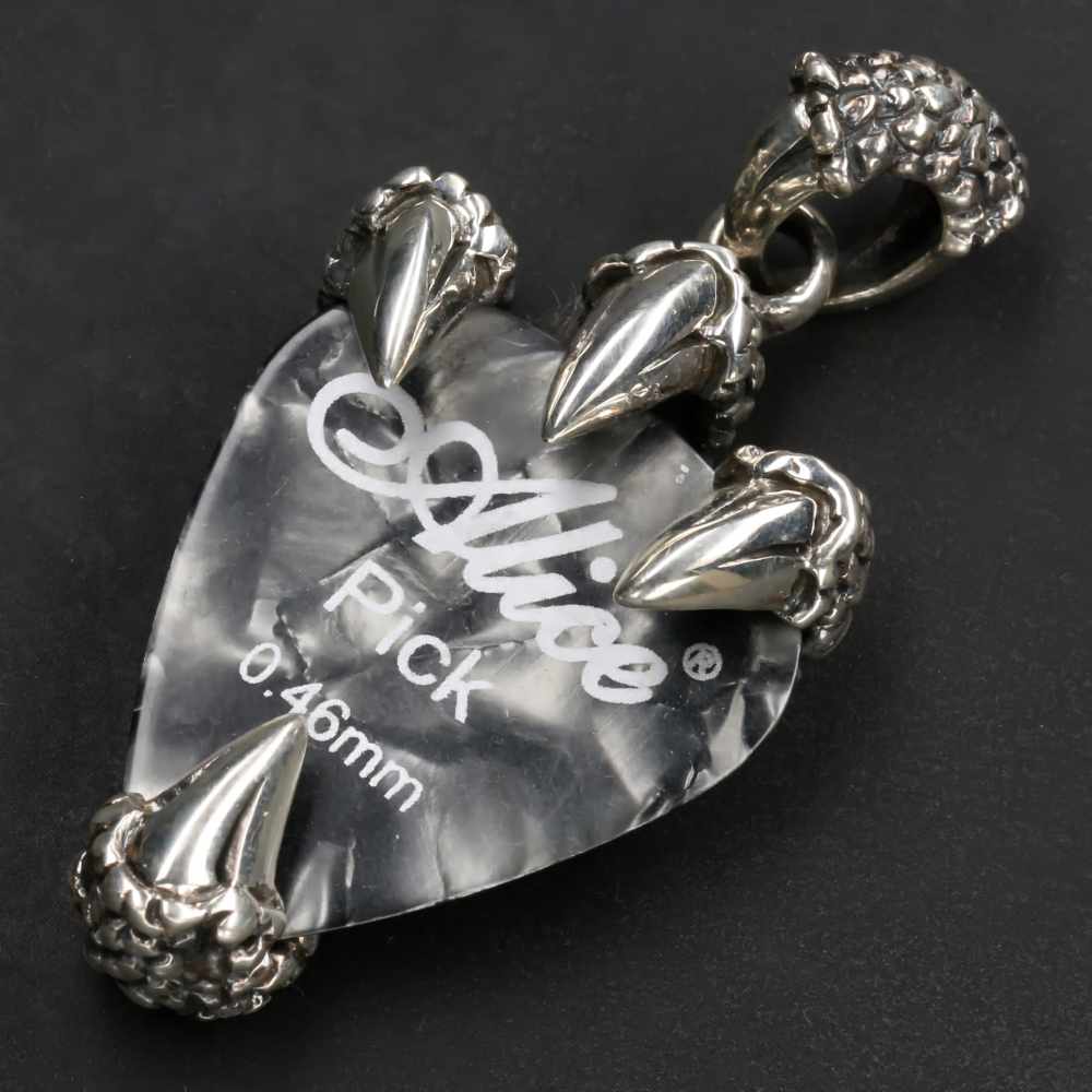 Gittarist Plektrum 925 Silber Kettenanhänger ausgefallener Anhänger