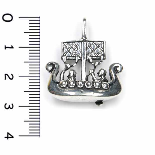 Drachenboot Anhänger Silber