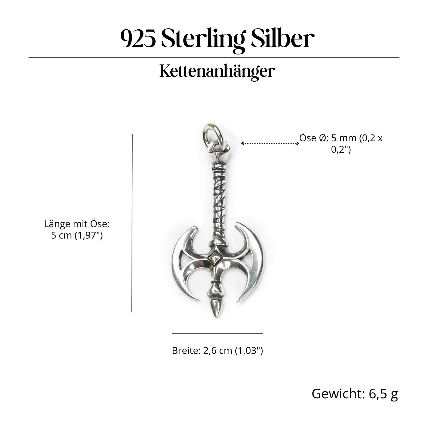 Axt Silberanhänger ausgefallener Schmuck 925 Silber Kettenanhänger