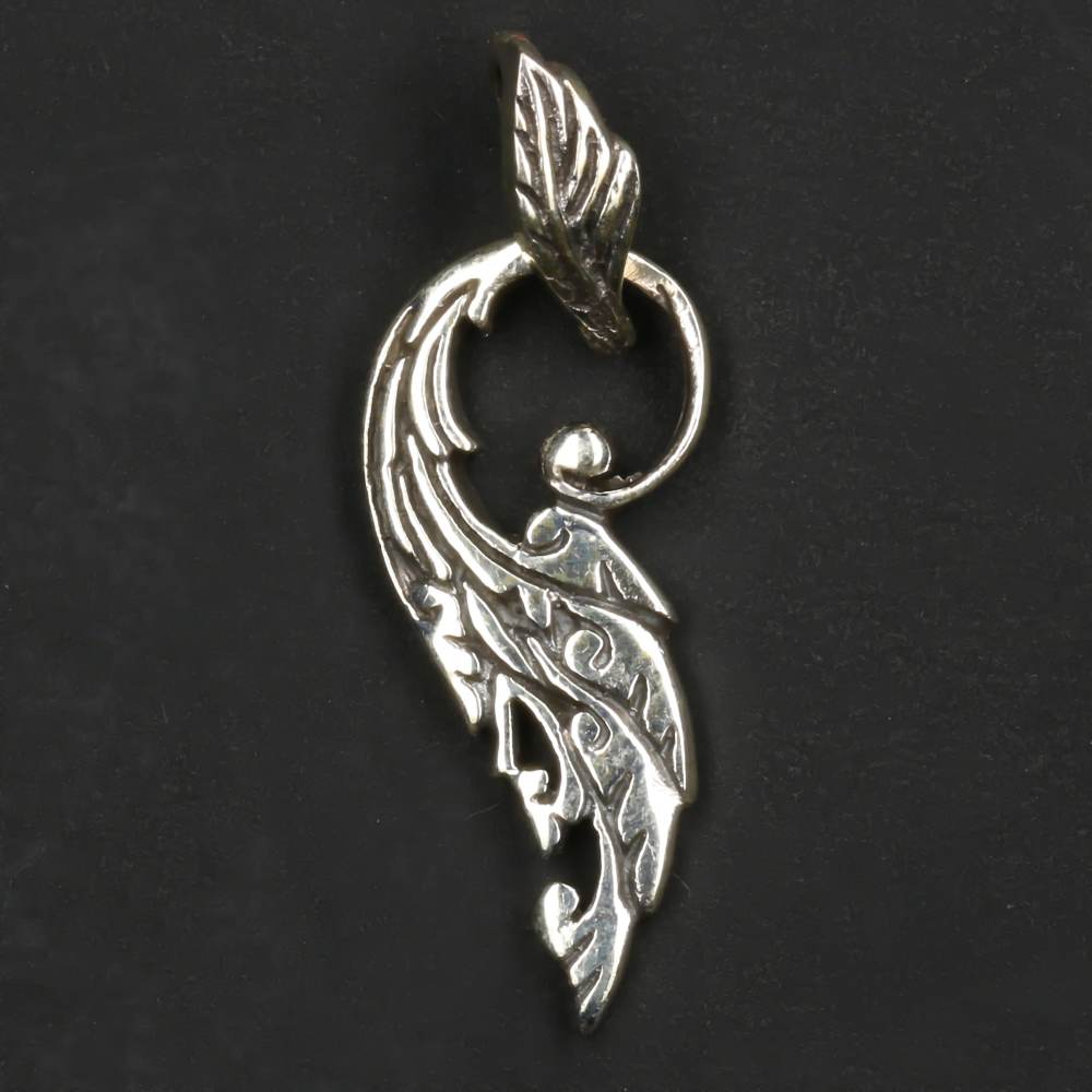 Blatt Flügel 925 Silber Kettenanhänger ausgefallener Anhänger
