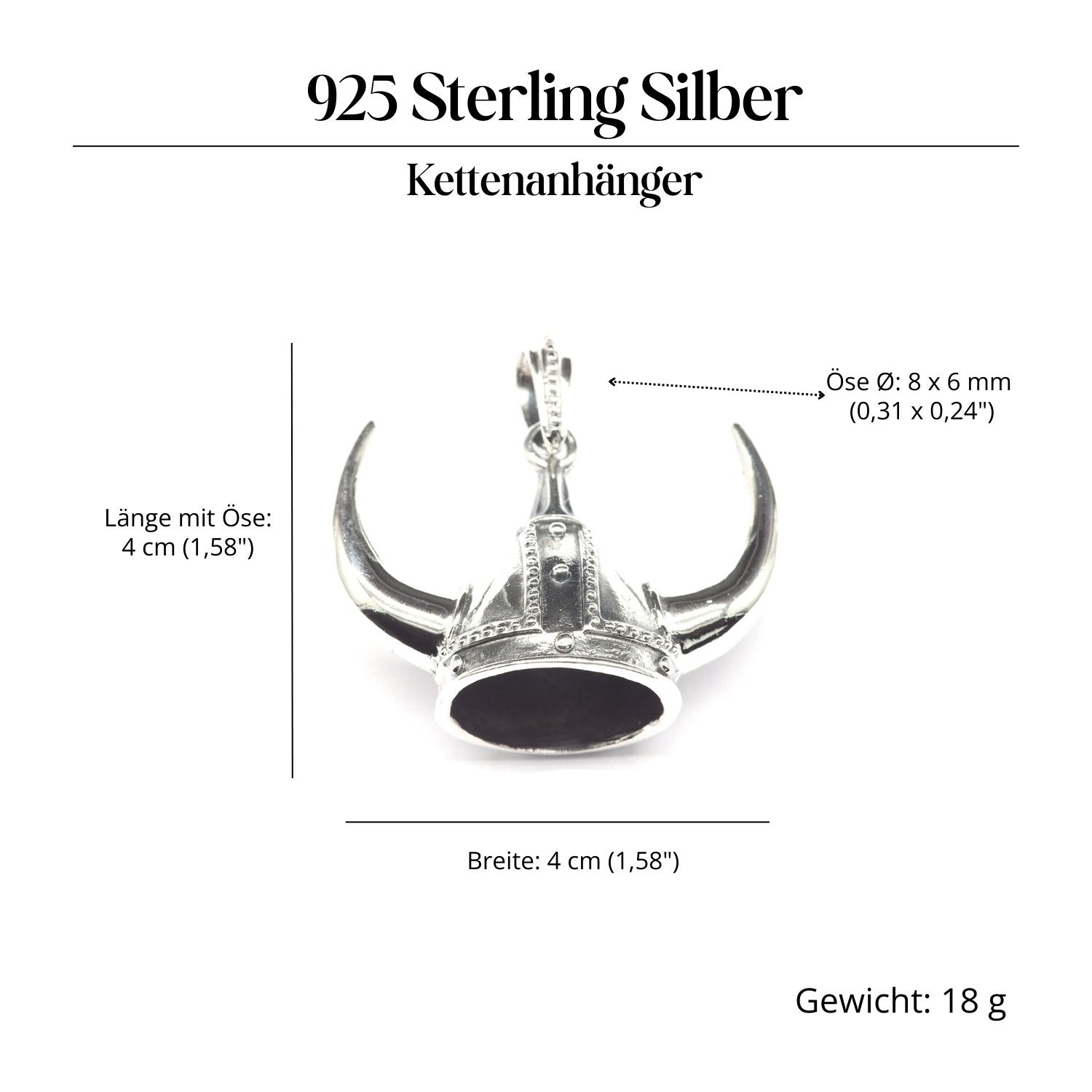 Helm Wikinger Schmuckanhänger 925-er Silber Amulett
