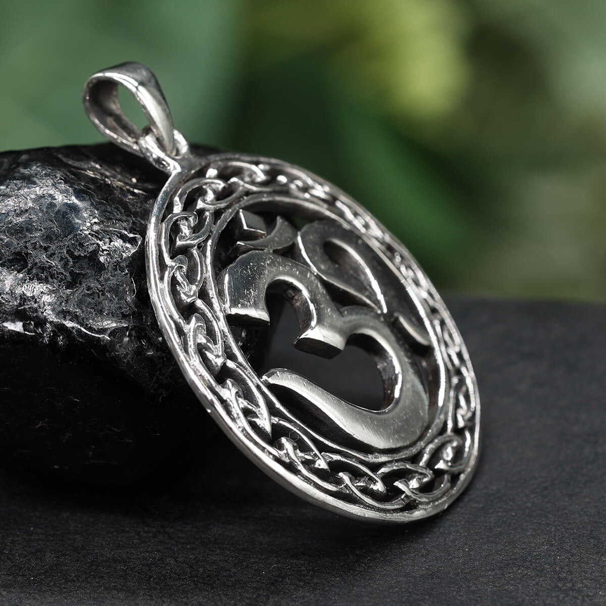 Om Silber Anhänger Sterlingsilber massiv