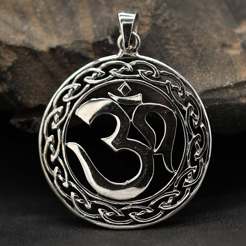 Om Anhänger Meditation 925 Silber Schmuck Kettenanhänger