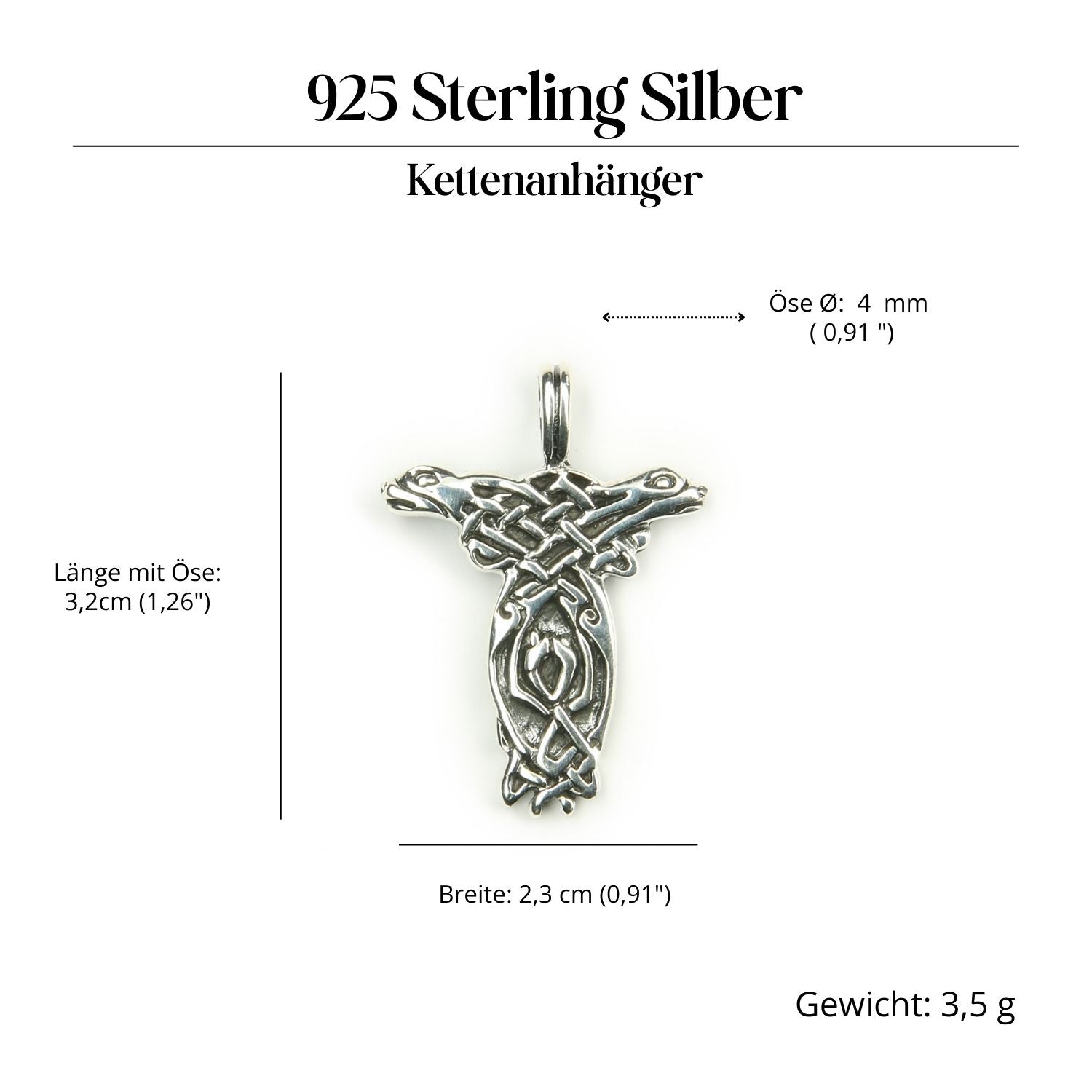 Keltischer Silberanhänger ausgefallener Schmuck 925 Silber Kettenanhänger