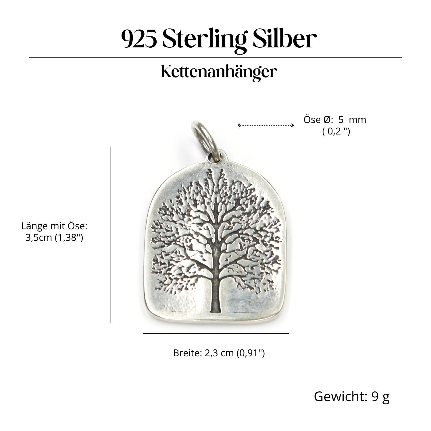 Baum Silberanhänger ausgefallener Schmuck 925 Silber Kettenanhänger
