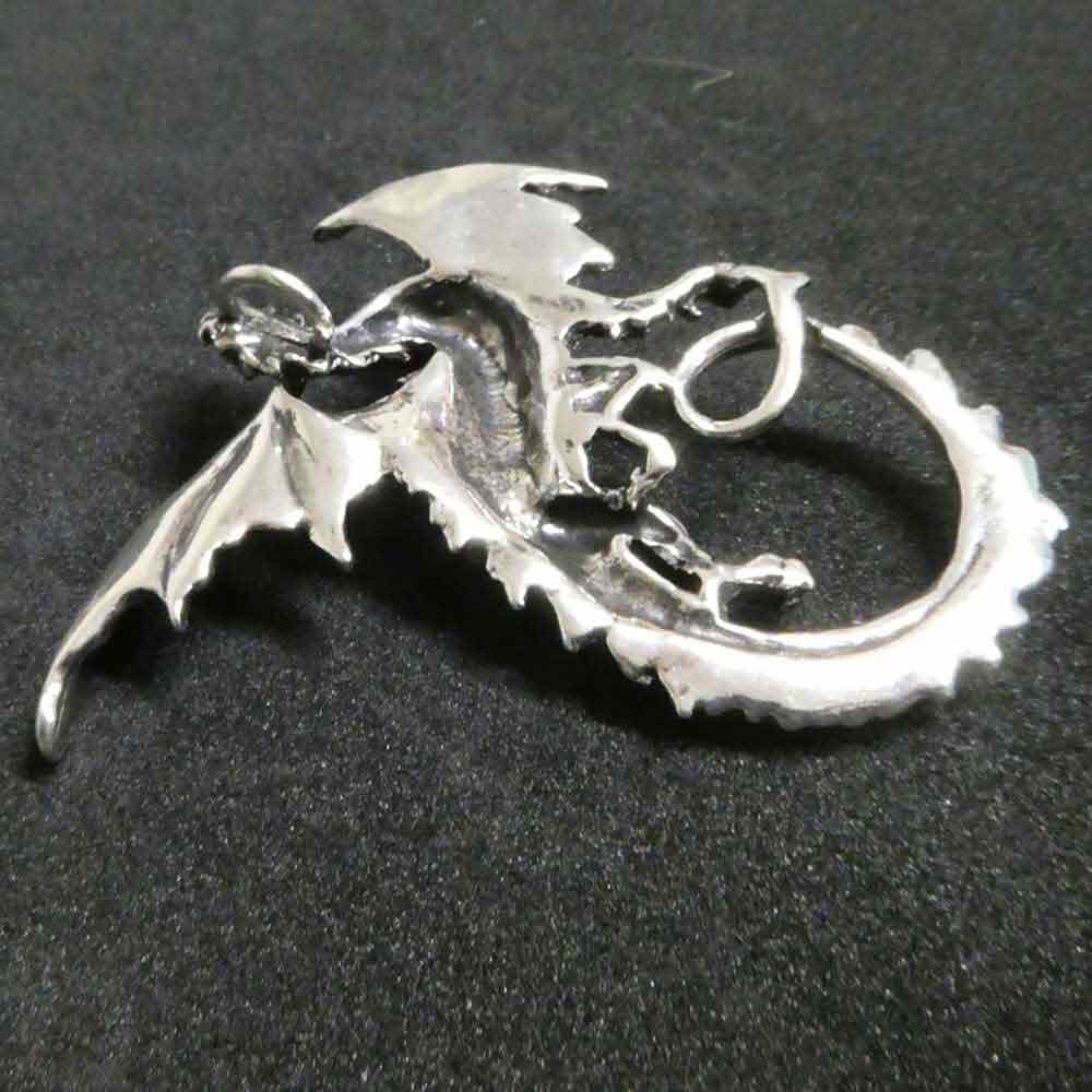 Großer Drachen Schmuck Anhänger Silber Kettenanhänger 925 Silber