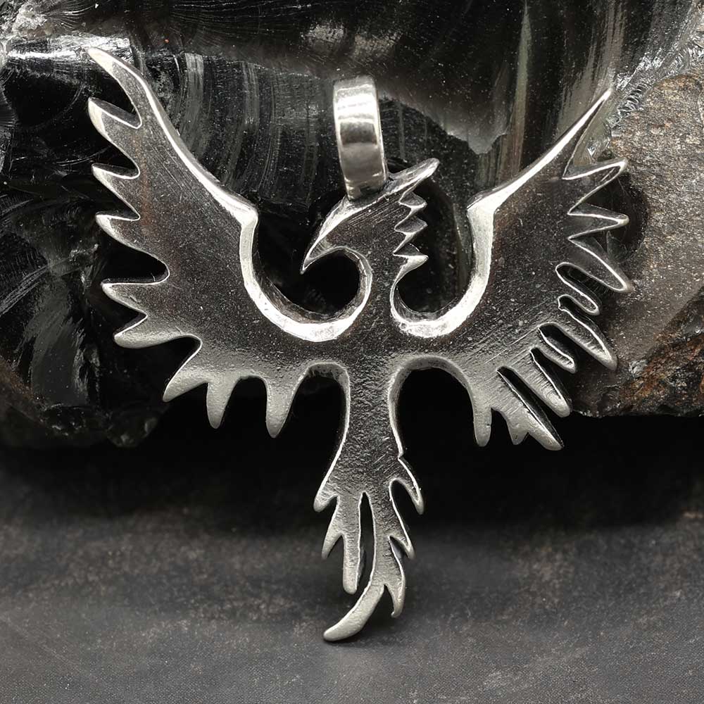 Phoenix Anhänger Silber schmuck Fantasy Drachen