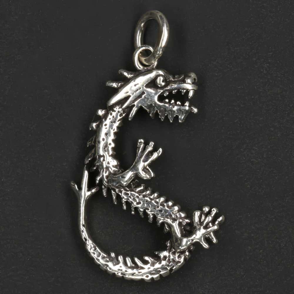 Drache 925 Silber Kettenanhänger ausgefallener Anhänger Untote