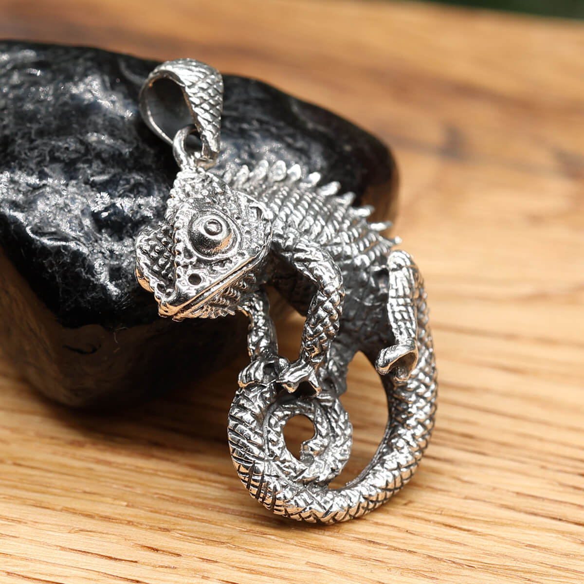 Chamäleon Silber Anhänger Schmuck Halskette