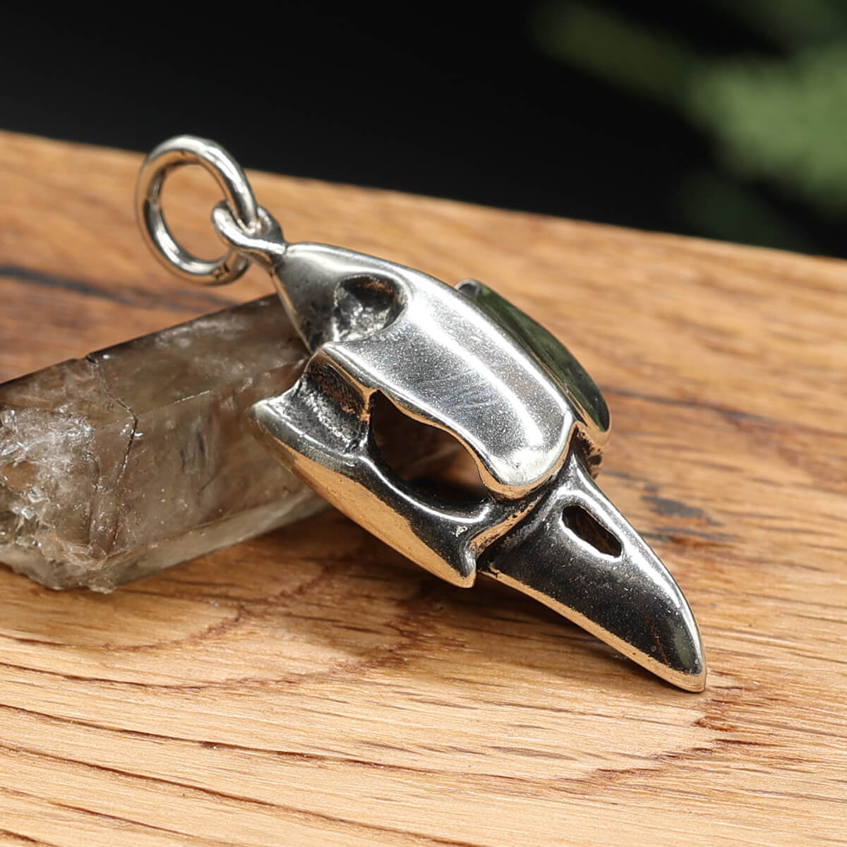 Rabenschädel Silber Anhänger Schmuck Halskette