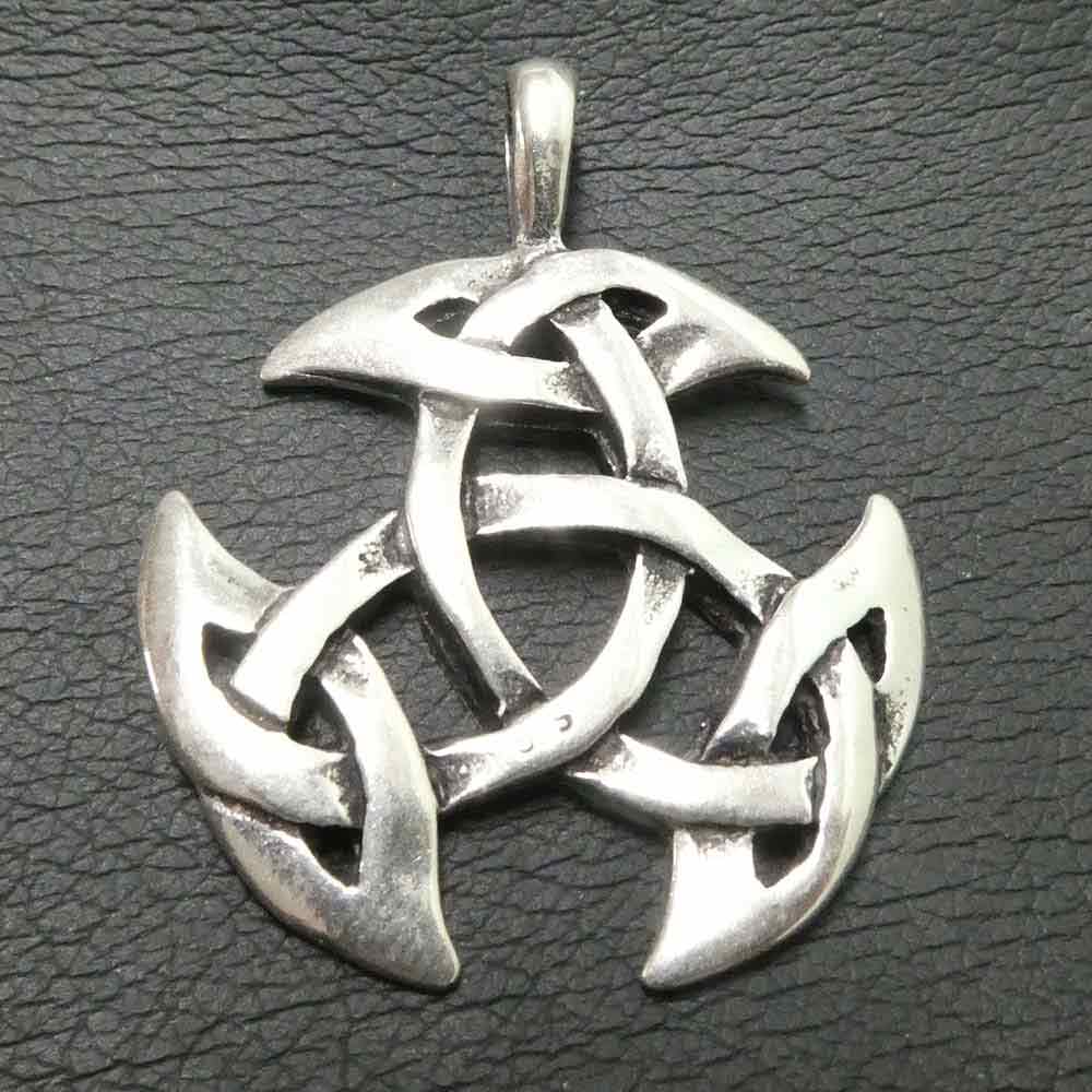 offene Dreifaltigkeit Kelten Schmuck 925  Kettenanhänger Nordisch Wikinger 