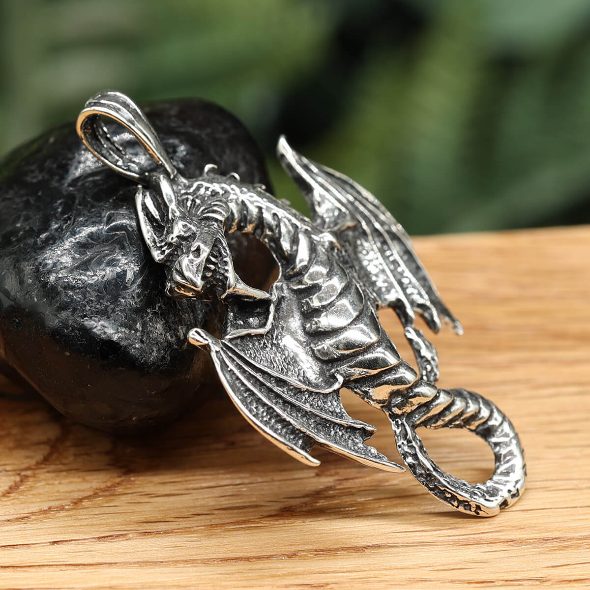 Silber Anhänger Schmuck Halskette Drache
