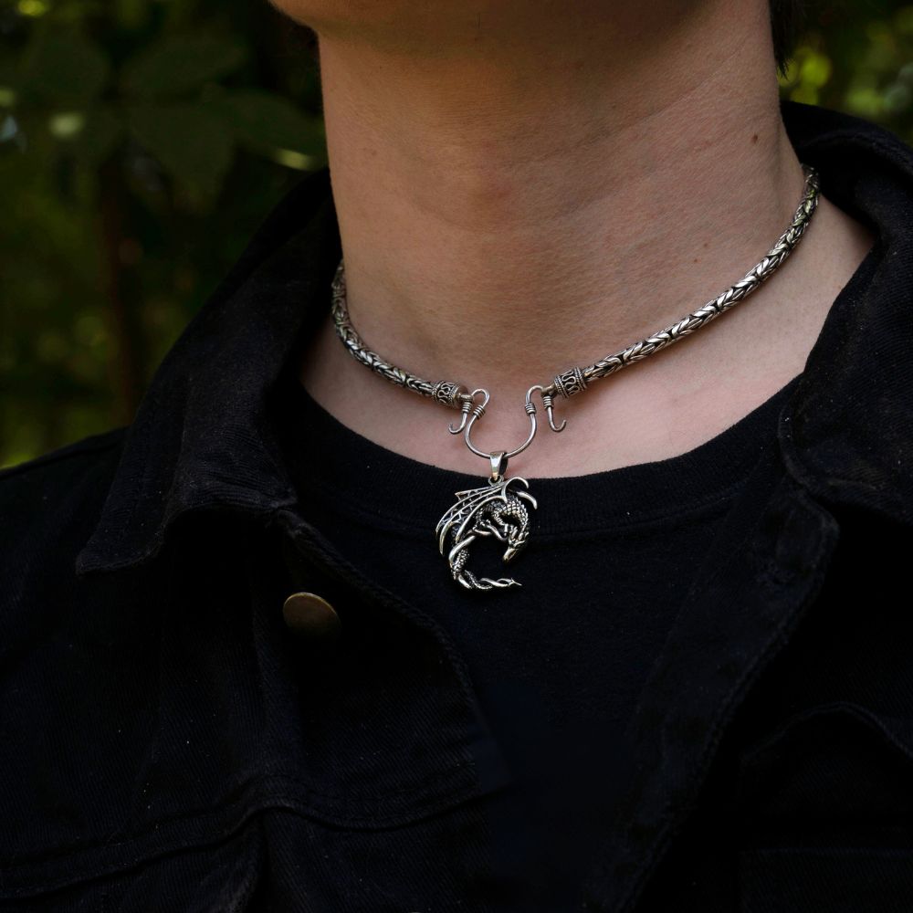 Edler Drachen Silberschmuck Kettenanhänger echt Sterlingsilber 