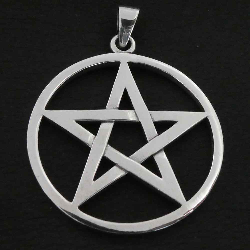 Pentagramm Schmuck Anhänger Silber massiv schwer