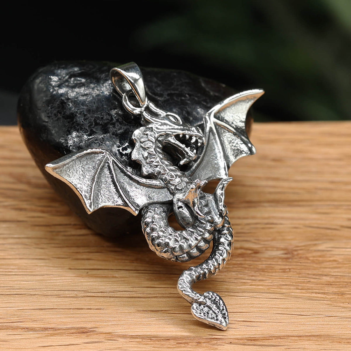 Großer Drachen Silber Anhänger für Kette Schmuck Design Larp