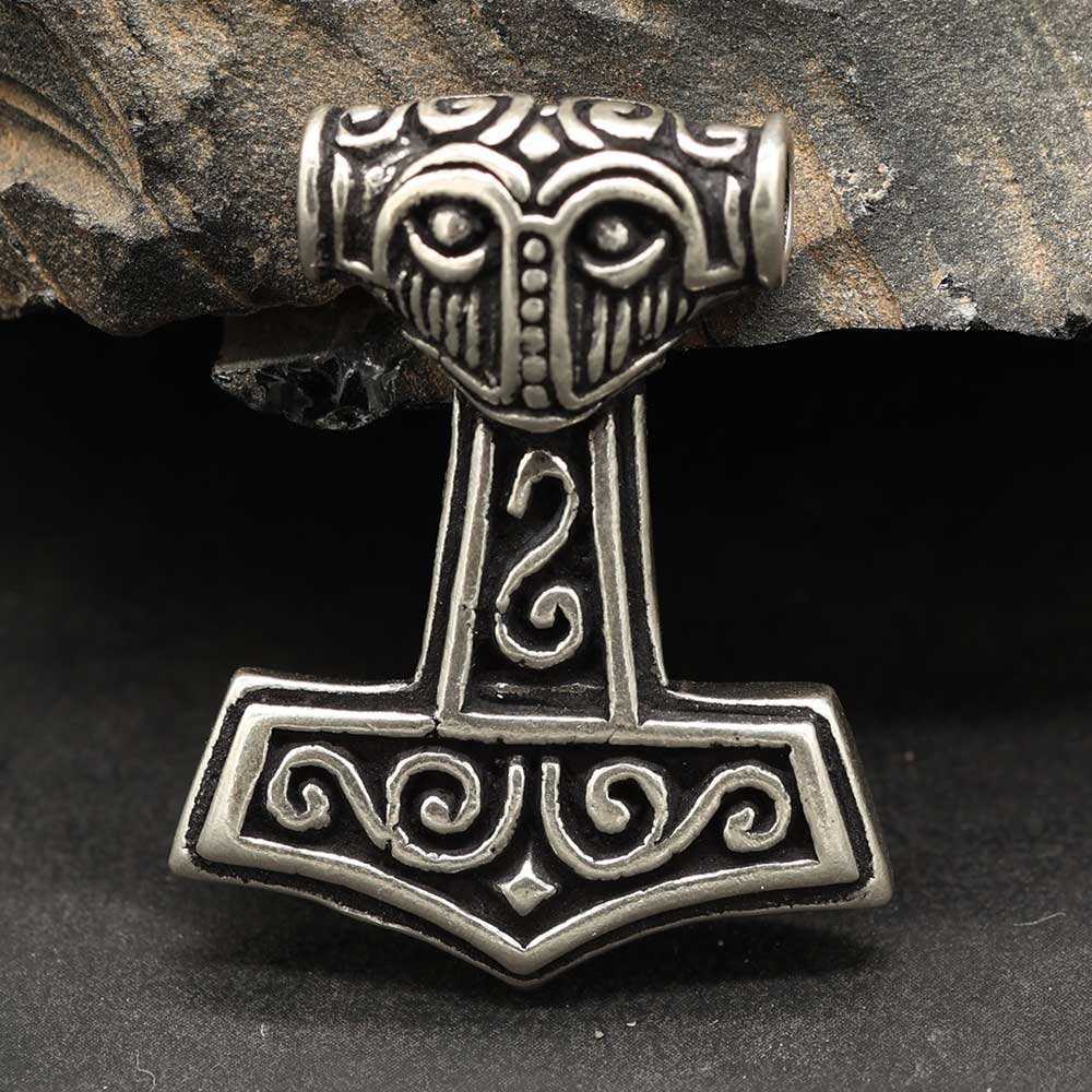 großer Thorhammer Ketten-Anhäger 925 Sterling-Silver Schmuckanhänger 