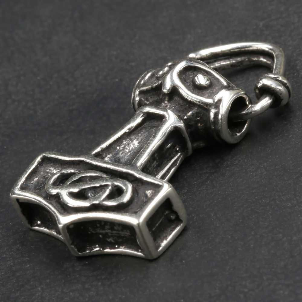Mjölnir Massiv 925er Silber Anhänger Thorshammer Wikinger Schmuck
