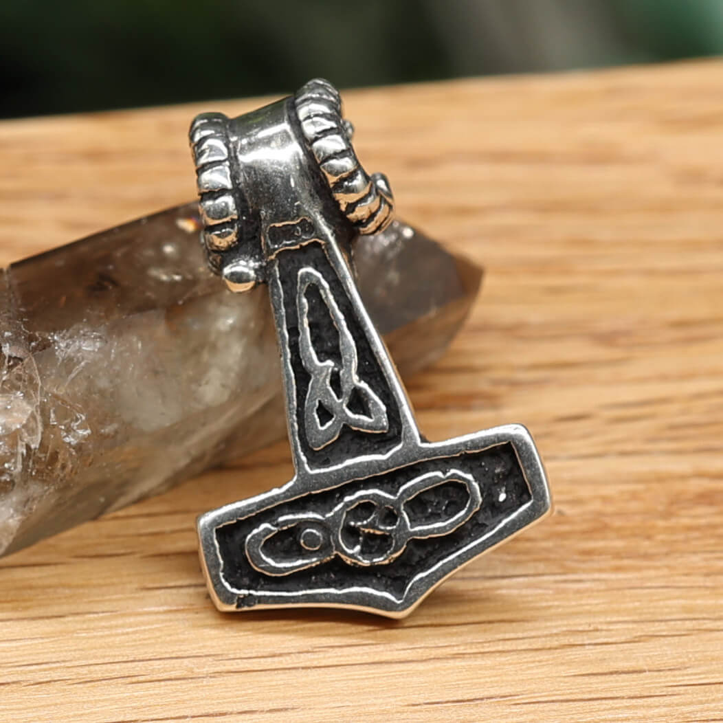 Thor's Hammer Jewelry Ram's Head Silver Pendant 925 Silver