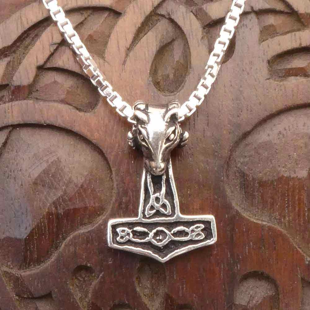 gehörnter Thorshammer Schmuck Anhänger