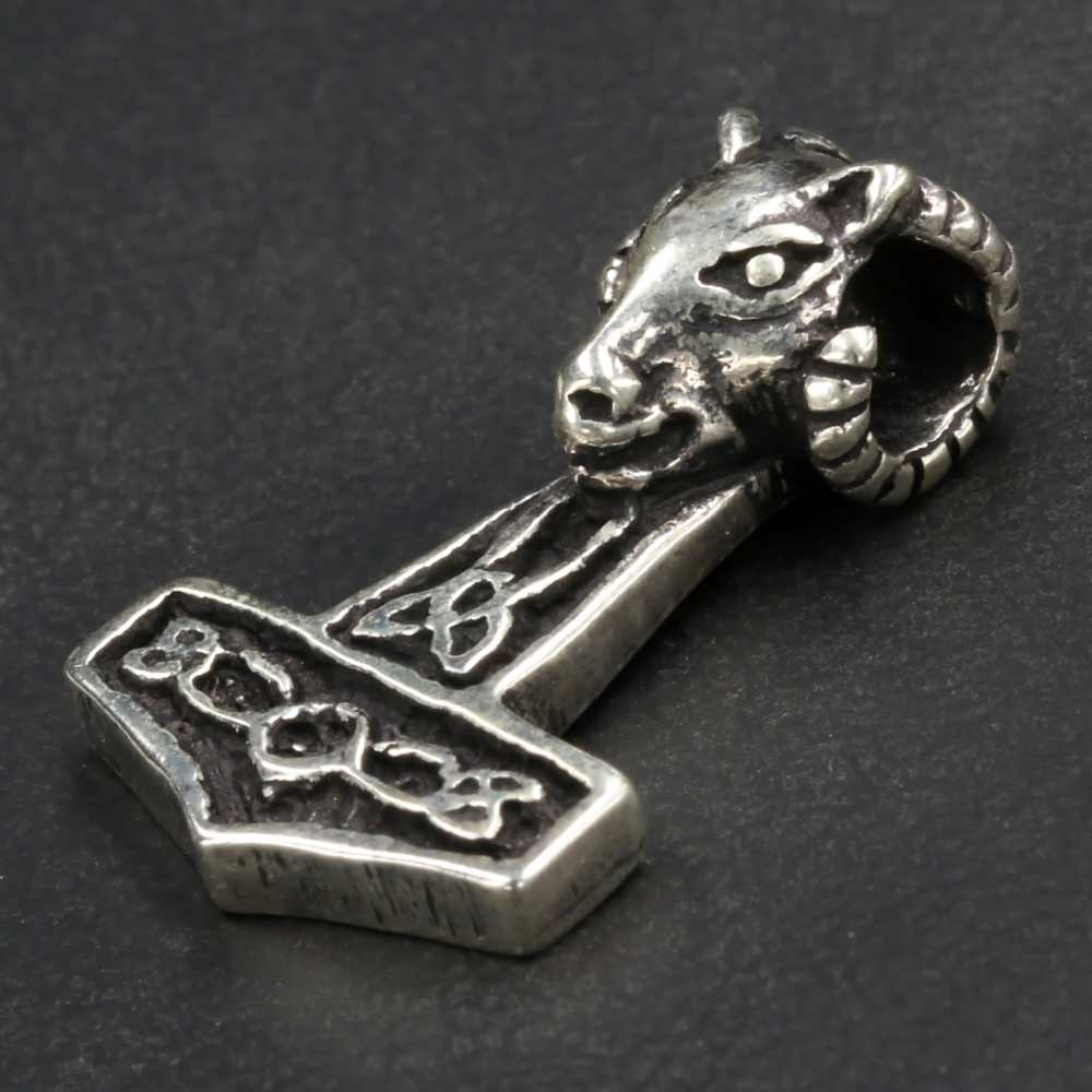 Wikinger Schmuck Thorshammer Massiv 925er Silber Anhänger 