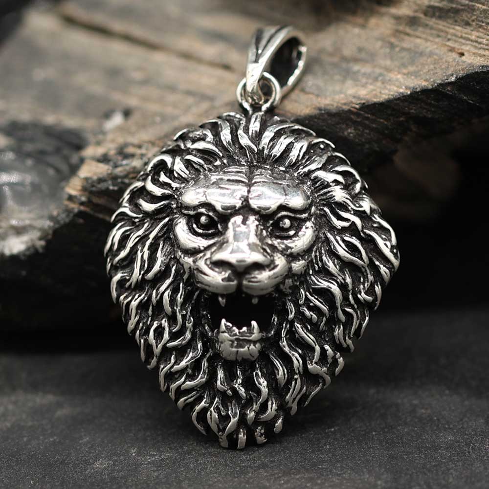 Löwenkopf Anhänger Silberschmuck Löwe 925 Sterlingsilber 