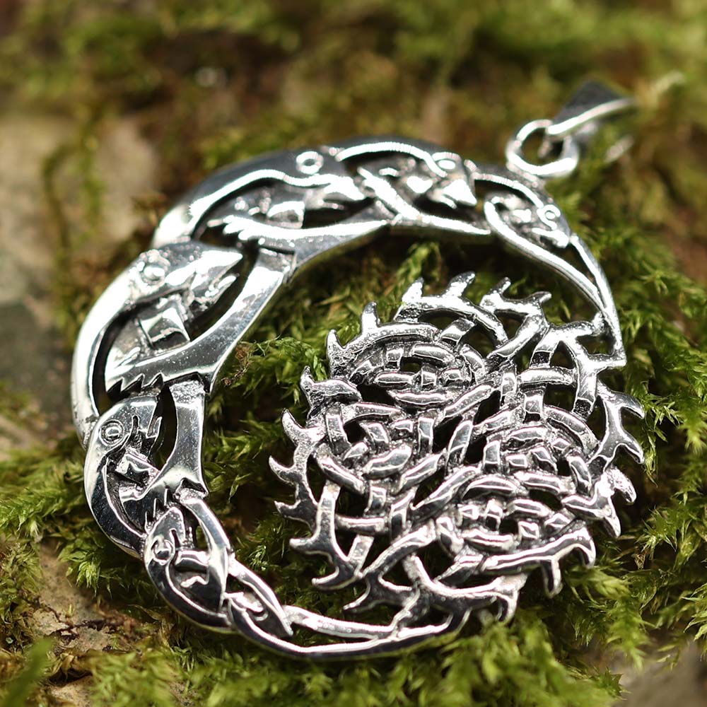 Sonne und Mond Anhänger 925 Sterling-Silber Kettenanhänger Luna Sola Nordisch 