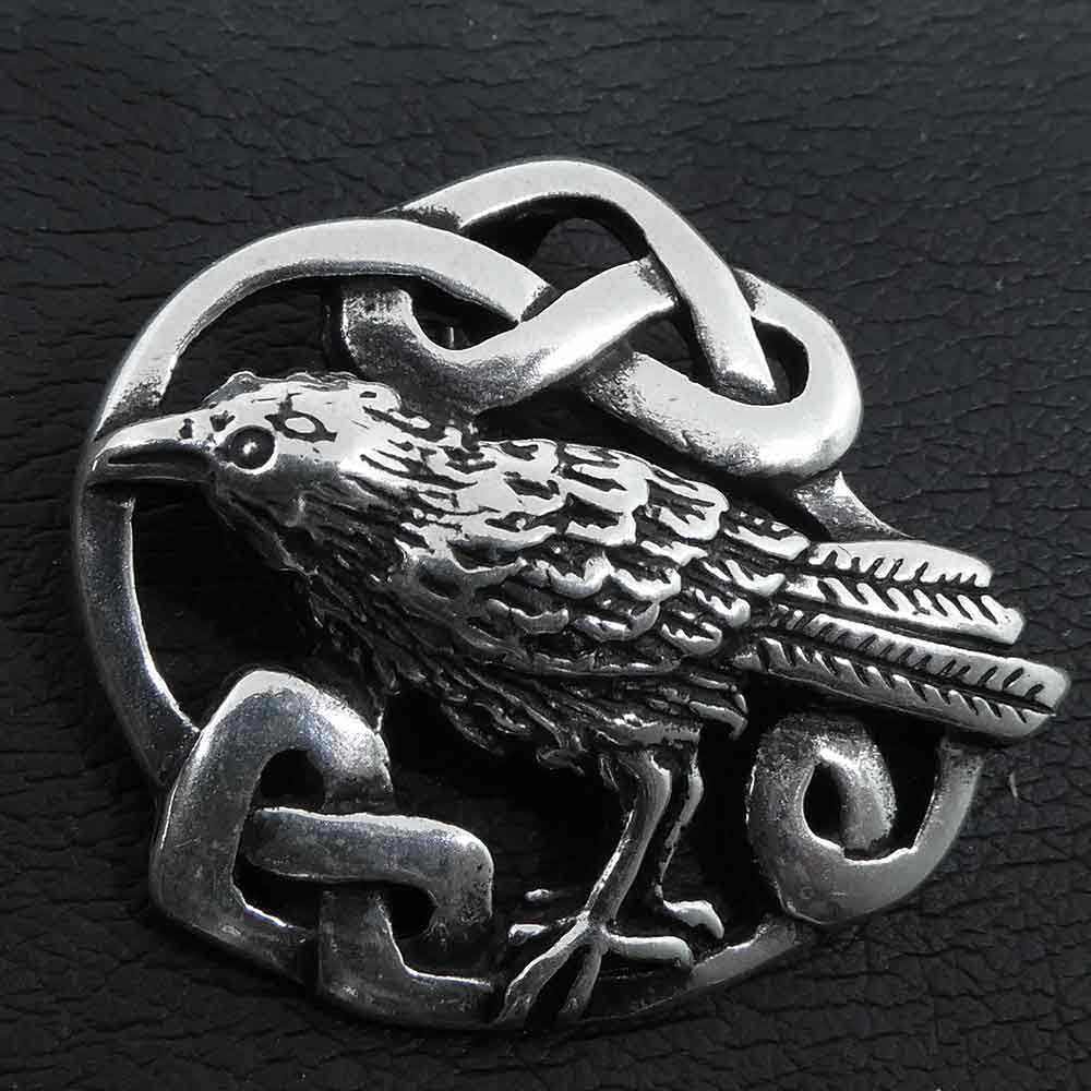 keltischer rabe Kettenanhänger 925 Silber Keltenknoten nordisch Silberschmuck