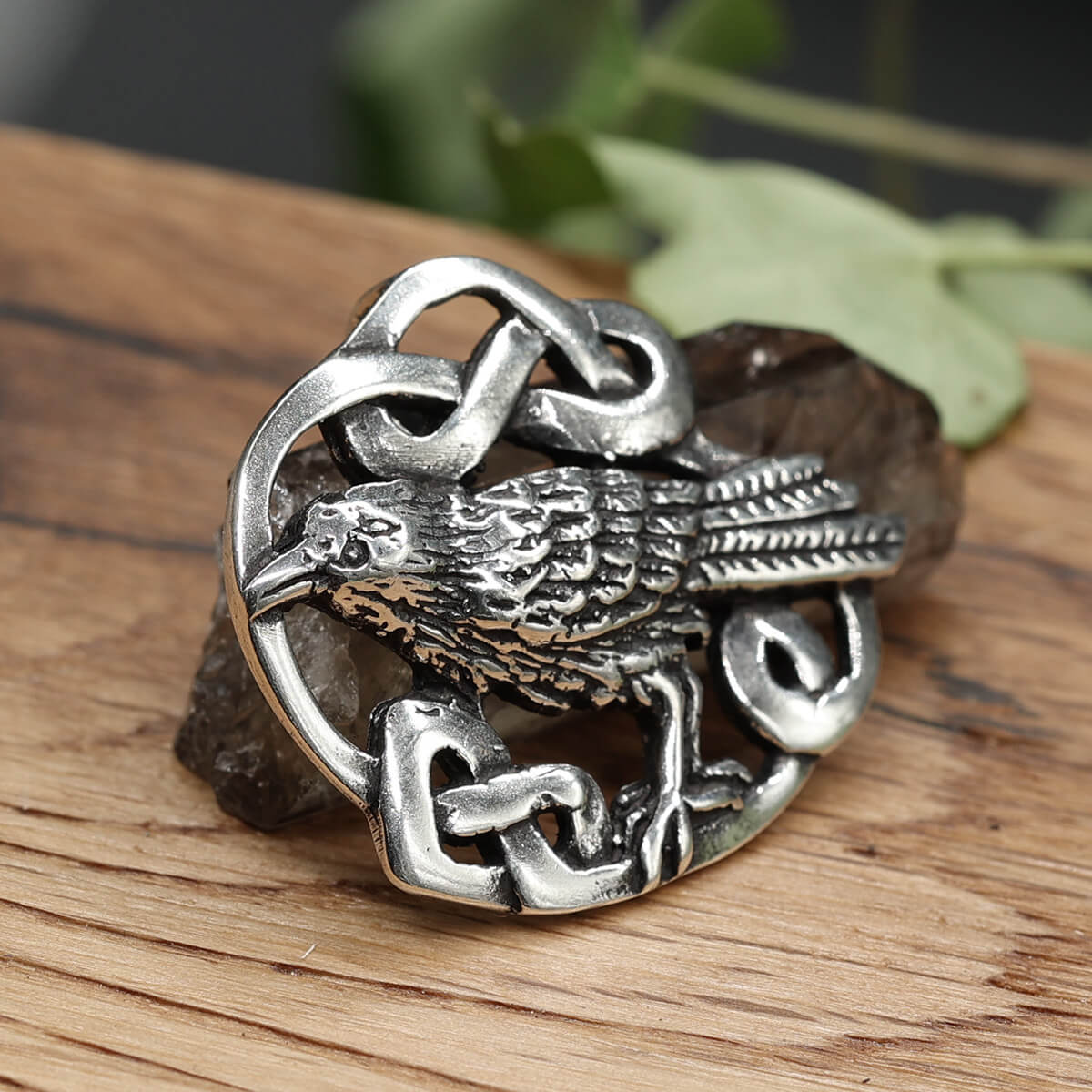 Raben Anhänger Silber edler Silberschmuck keltisch