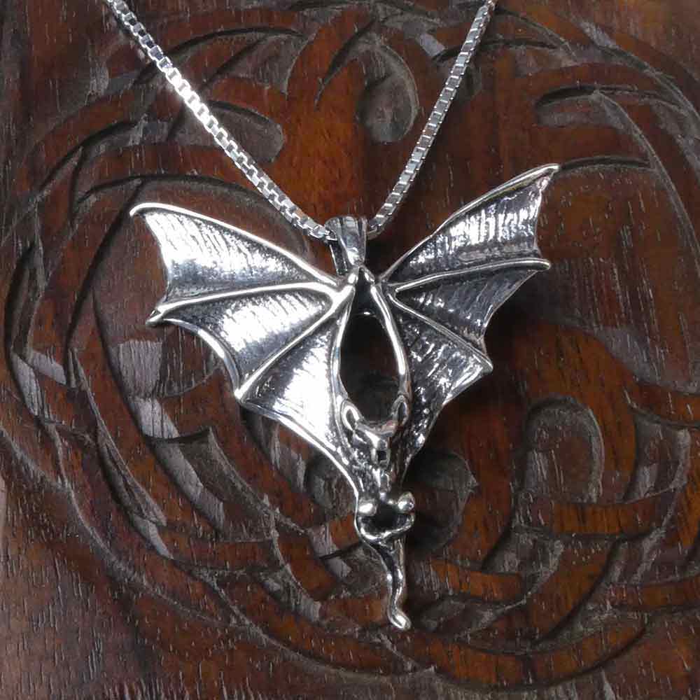 Fledermaus Anhänger Kette Silber