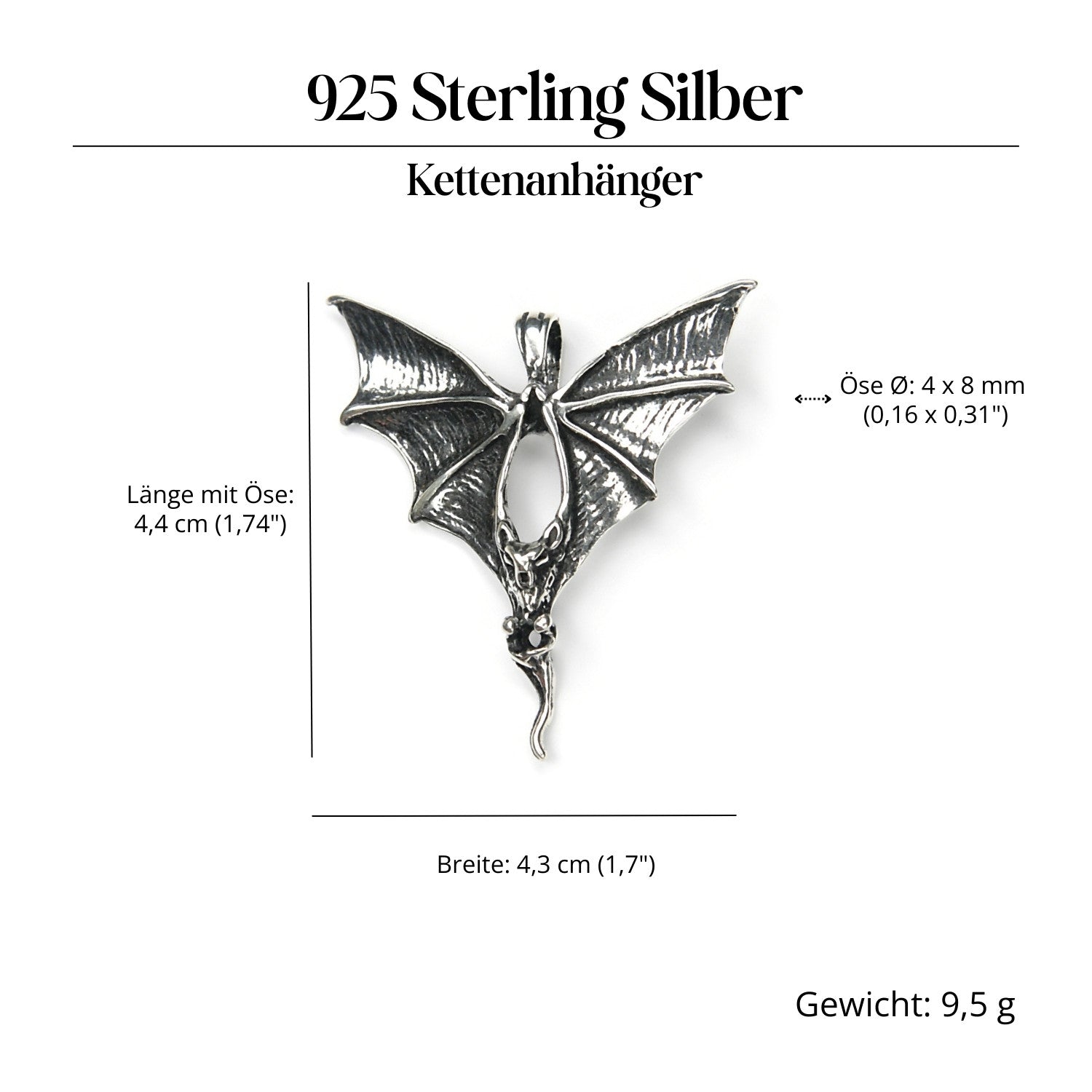 Fledermaus Schmuck Anhänger Silber Kettenanhänger 925 Silber
