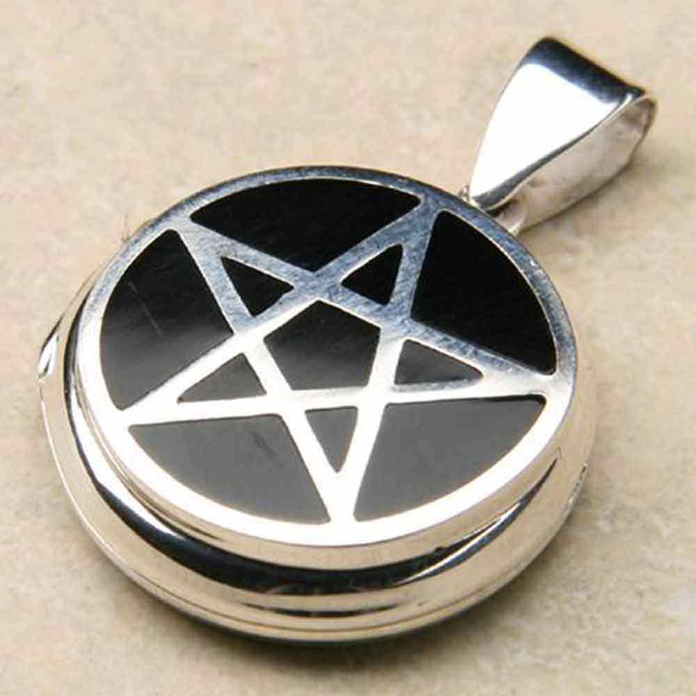Pentagramm Kette Silber Medaillon
