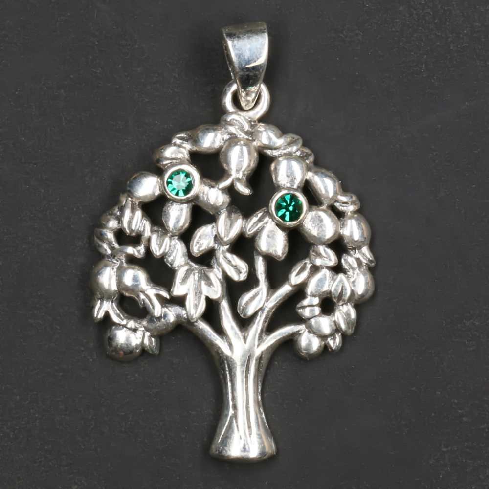 Apfelbaum mit Äpfel 925er Silber Anhänger edler Silberanhänger