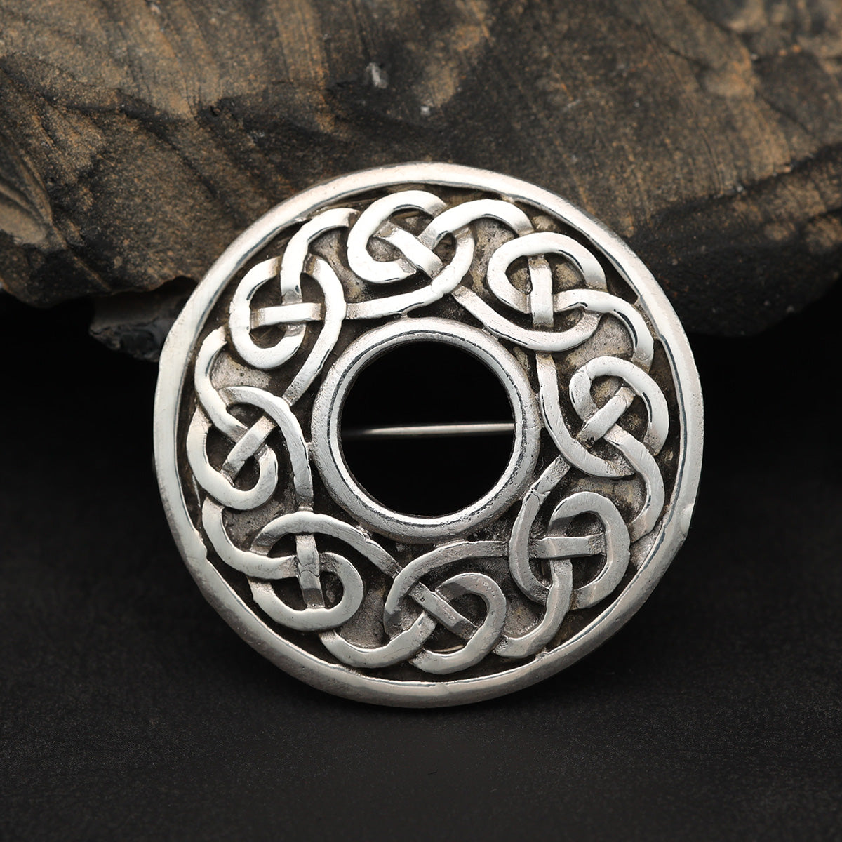 Keltische Brosche Silber Fibel Kelten Knoten Design 925 Silber Edler Schmuck 